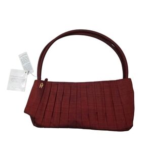 NEW‎ Tabitha Dark Red 100% Hand Woven Cambodia Silk Y2K Mini Purse Handbag